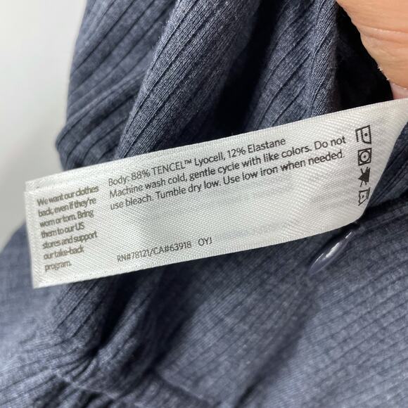 Eileen Fisher Cropped Jumpsuit Nocturne Gray Tencel Ribbed‎ Sleeveless Sz XL - Picture 11 of 11